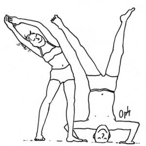 gymnastique couple dessin-illustration