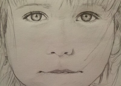 Dessin de portrait selon photo par Ophélie Glorieux Lille
